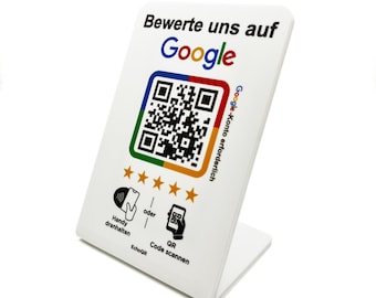 Google Bewertung Aufsteller mit NFC & QR-Code für mehr Kundenbewertungen