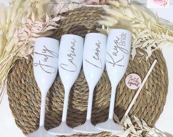 Personalized Acrylic Champagne Flutes: Custom Wedding Toasting Glasses