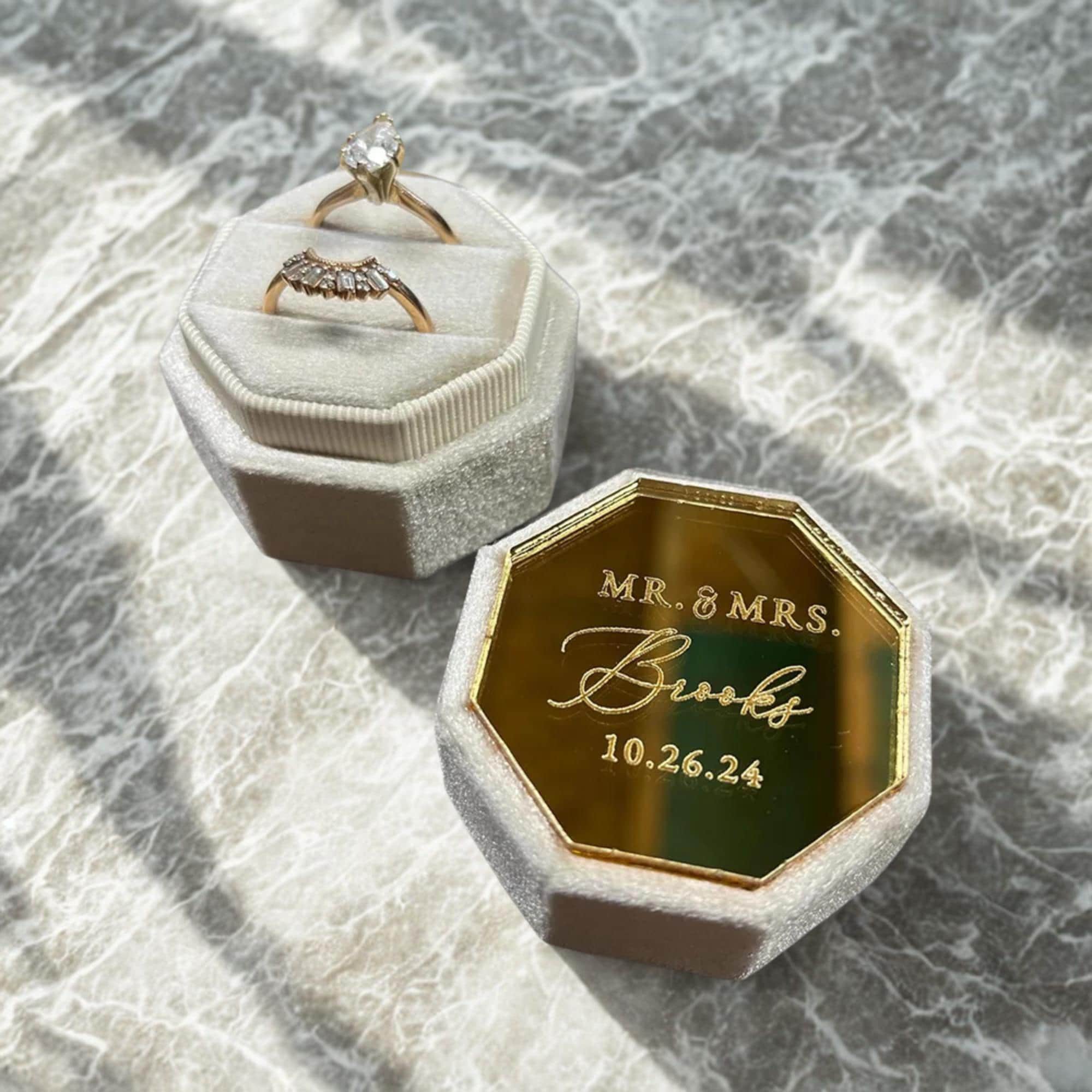 Ring Box Personalized Velvet Ring Box With Acrylic Topper: Wedding Proposal ...