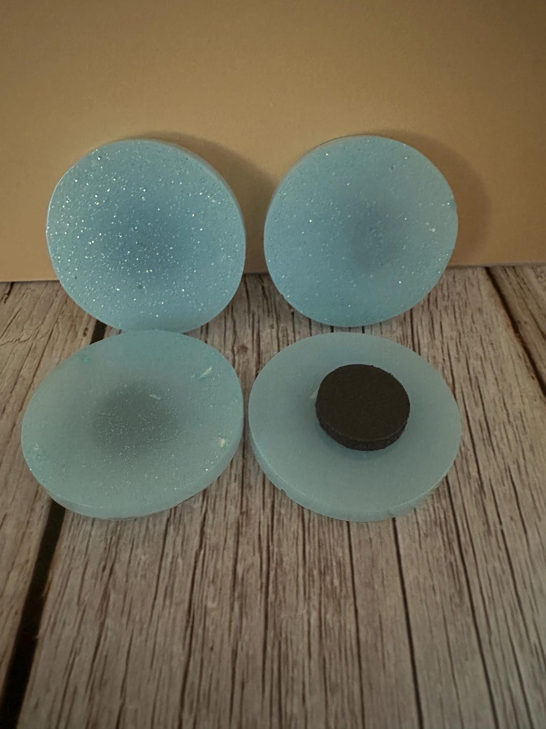 Set of 4 Blue Sparkle Magnets Made From Resin - Etsy