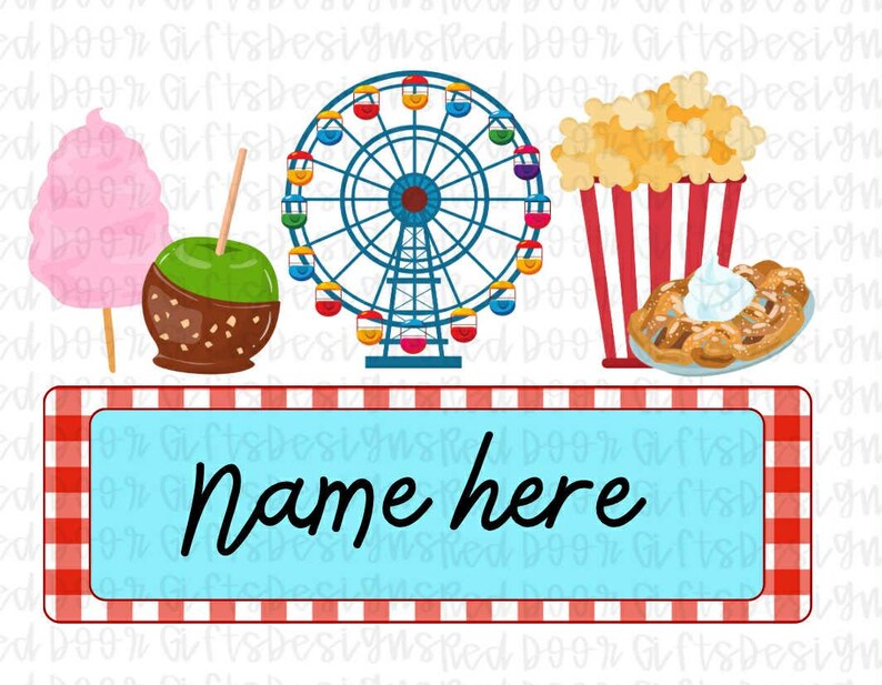Fun Fair Names Kid's Fair Name Plate Design With Funnel Cake Digital PNG File - Etsy