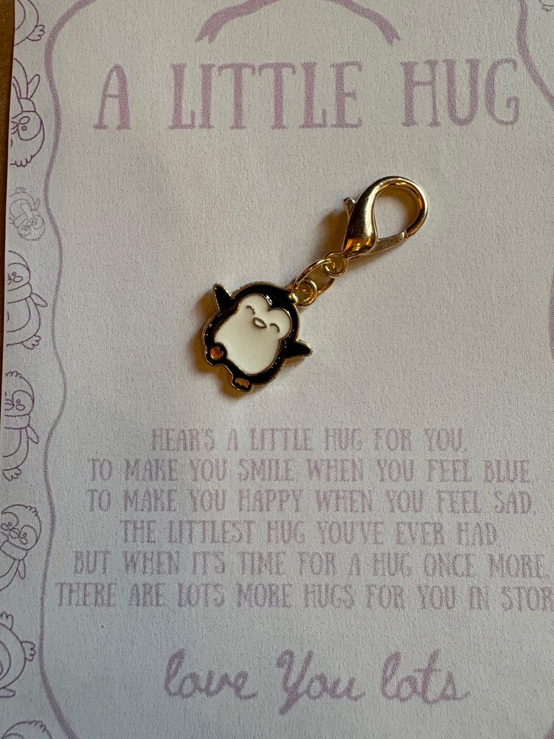 Little Penguin Hug Keychain - Etsy