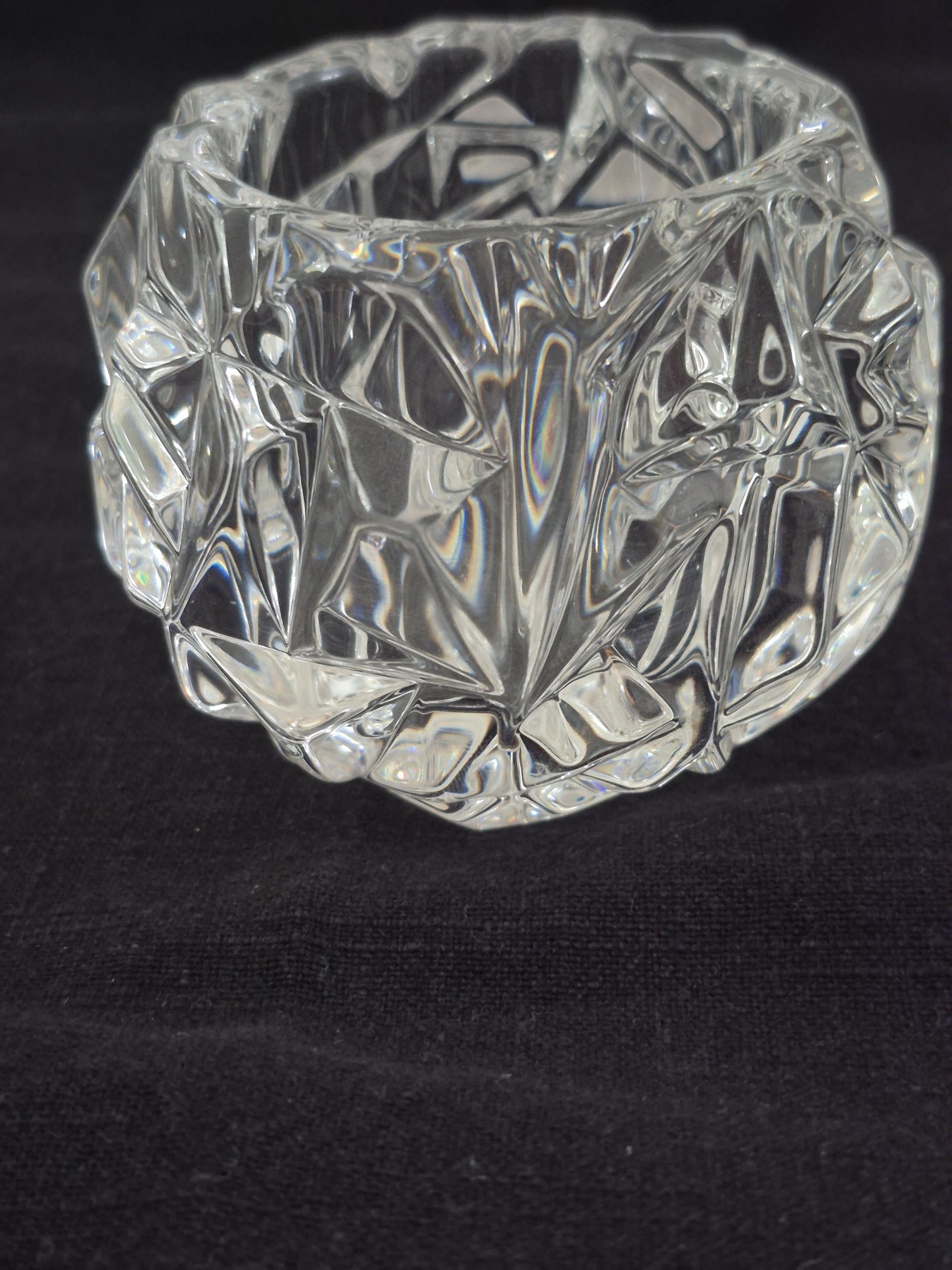 Vintage Tiffany & Co Crystal Trinket Box With Votives, Retired
