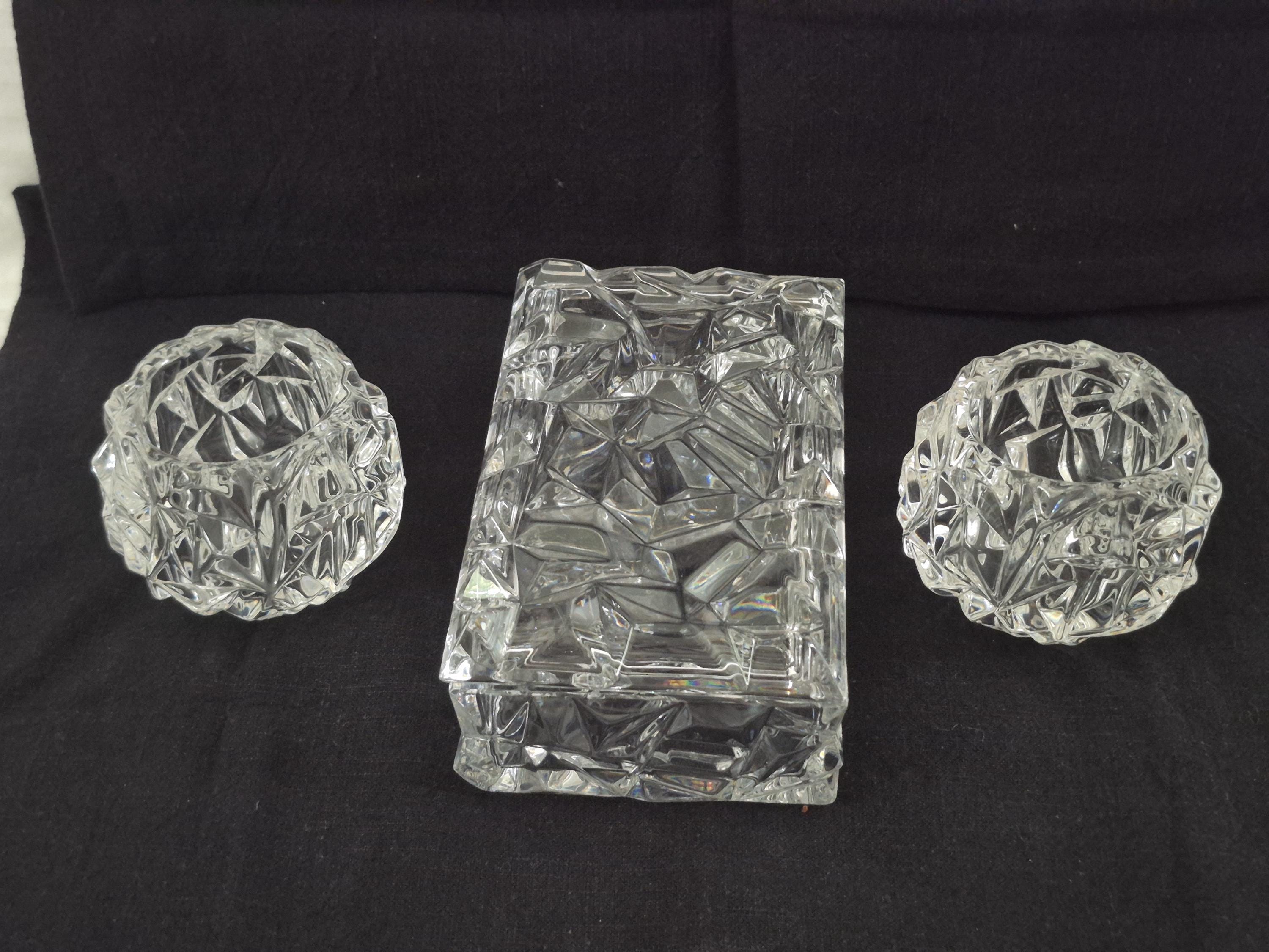 Vintage Tiffany & Co Crystal Trinket Box With Votives, Retired