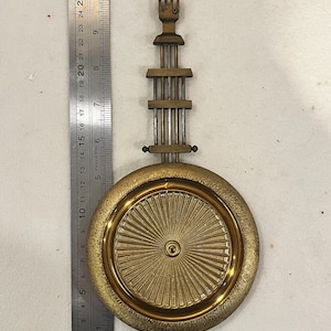 Vintage Wall Clock Pendulum Brass Bob Assembly Adjustable Rod Leader Replacement Parts