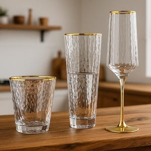 Gold rim bohemia glass - Etsy 日本