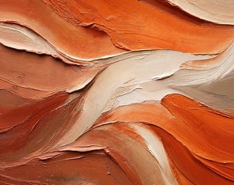 Luxury Terracotta Abstract Wall Art: Canyon Ember Flow (Digital Download)