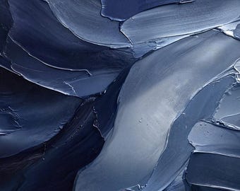 Luxury Blue Abstract Wall Art: Arctic Nocturne (Digital Download)