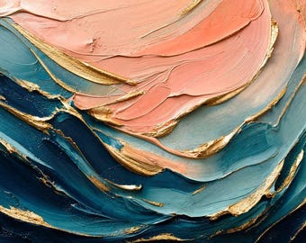 Luxury Coastal Abstract Wall Art: Coastal Blush (Digital Download)