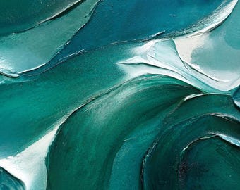Luxury Emerald Abstract Wall Art: Emerald Tides (Digital Download)