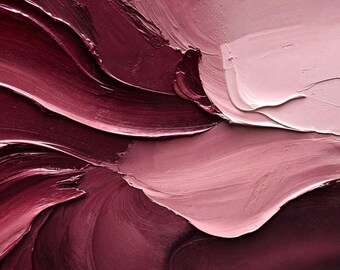 Luxury Burgundy Abstract Wall Art: Velvet Merlot Flow (Digital Download)