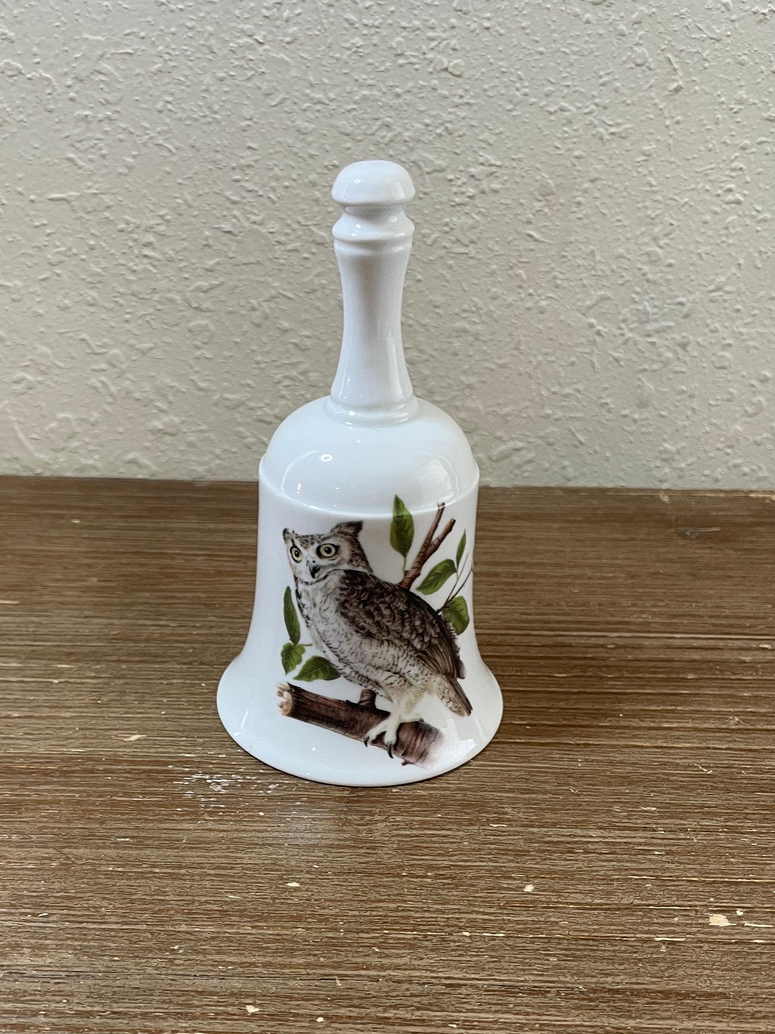 Decorative White Great Horned Owl Bell Vintage House of Goebel Bavaria Germany