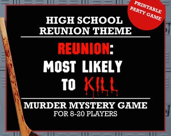 8-20 Player Murder Mystery Party Game for Adults, High School Reunion Murder Mysteries, Fun Themed Whodunit Dinner Party, Printable DIY Kit