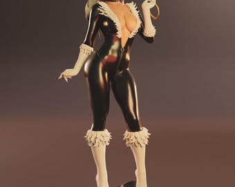 黒猫風スタチュー – 手描き3Dプリント樹脂フィギュア | コミックファンコレクタブル