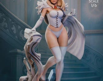 Emma Frost White Queen Statue – Hand-Painted 3D Printed Resin Figure | Marvel Collectible