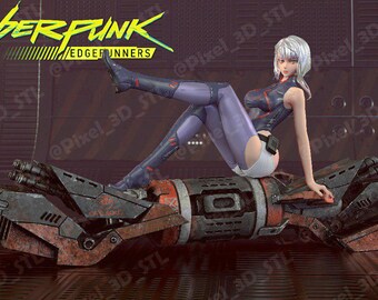 サイバーパンク、エッジランナーズ ルーシー フィギュア | 3Dプリント、手描き樹脂製コレクターズアイテム ルキナ・クシナダ