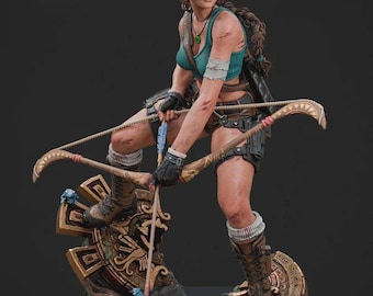 ララ・クロフト ジャングル探検家像 – 手描き3Dプリント樹脂フィギュア | トゥームレイダー コレクタブル