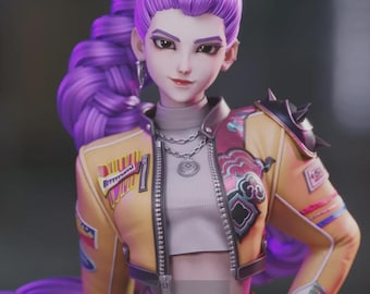 ルミ - 手描き樹脂像 | 3DプリントK-POPデーモンハンターフィギュア | カスタムペイントコレクターズアイテム