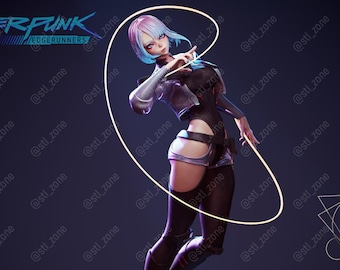 サイバーパンク、エッジランナーズ ルーシー フィギュア | 3Dプリント、手描き樹脂製コレクターズアイテム ルキナ・クシナダ