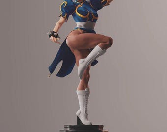 Chun Li Classic Outfit Statue - Handbemalte 3D gedruckte Harzfigur | Straßenkämpfer Sammlerstück