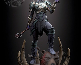 ミンタラ ダークエルフ スタチュー – 手描き 3D プリント レジンフィギュア | ファンタジーファンコレクタブル