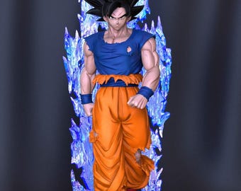 悟空 ウルトラインスティンクト (UI) アニメ戦士オーラ像 – 手描き3Dプリント樹脂フィギュア | ファンタジーコレクタブル