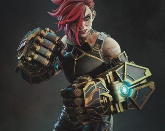 Vi バトルスーツ スタチュー – 手描き3Dプリント樹脂フィギュア | Arcane Collectible