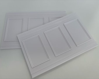 1:6 Scale Shaker Style Wall Panelling – Miniature Diorama Backdrop for Dollhouses & Fashion Dolls