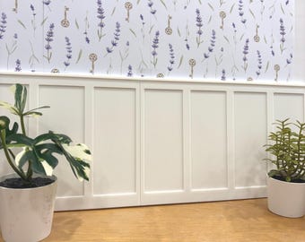 1:6 Scale Modern Shaker Style Wall Panelling – Miniature Diorama Backdrop for Dollhouses & Fashion Dolls