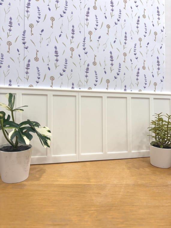 1:6 Scale Modern Shaker Style Wall Panelling – Miniature Diorama Backdrop for Dollhouses & Fashion Dolls