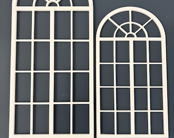 Miniature Windows | Arched style | 1:6 Scale Dollhouse Accessory, 3D Printed