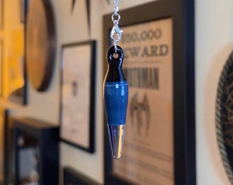 Double Blue Pendulum + handmade with glass for divination and spirit communication