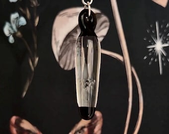 Ghosty Whisp Pendulum 01 + handmade with glass for divination and spirit communication