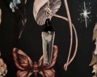Ghostly Whisp Pendulum 03 + handmade with glass for divination and spirit communication