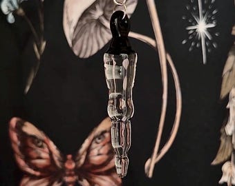 Wavy Clear Pendulum + handmade with glass for divination and spirit communication
