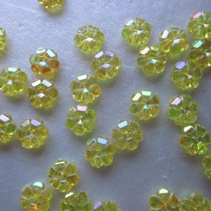 Yellow Flower Acrylic Beads 10mm 14 Beads