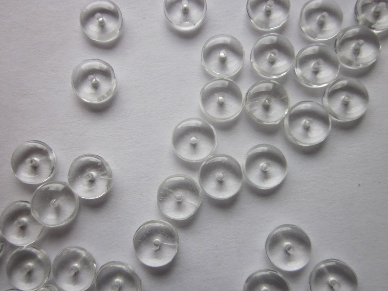 Clear Czech Pressed Glass Rondelle Beads 8x3mm 14 Beads