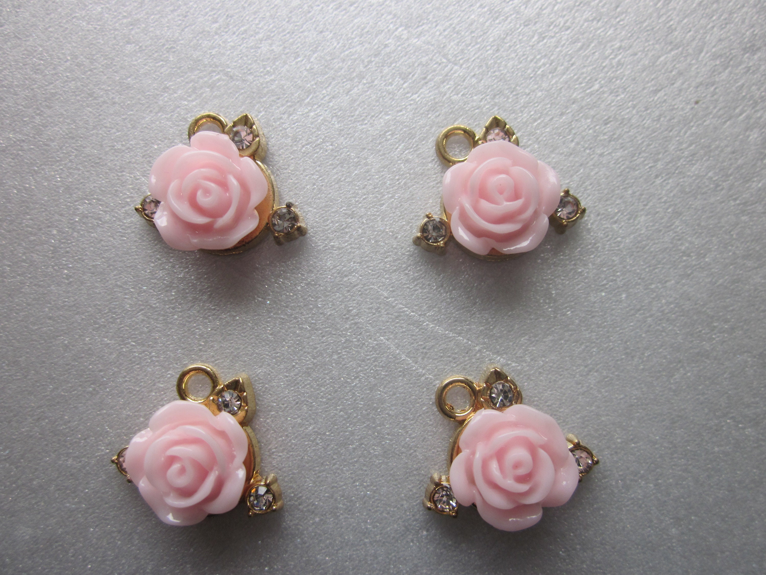 ピンクゴールドフラワー亜鉛合金チャーム 15 x 13 mm 2個 - Etsy 日本