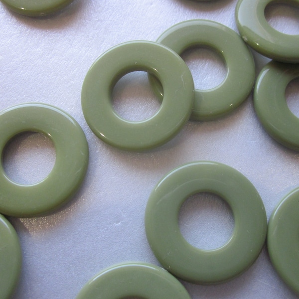 Perles Acryliques Donut Vert 28.5mm 4 Perles
