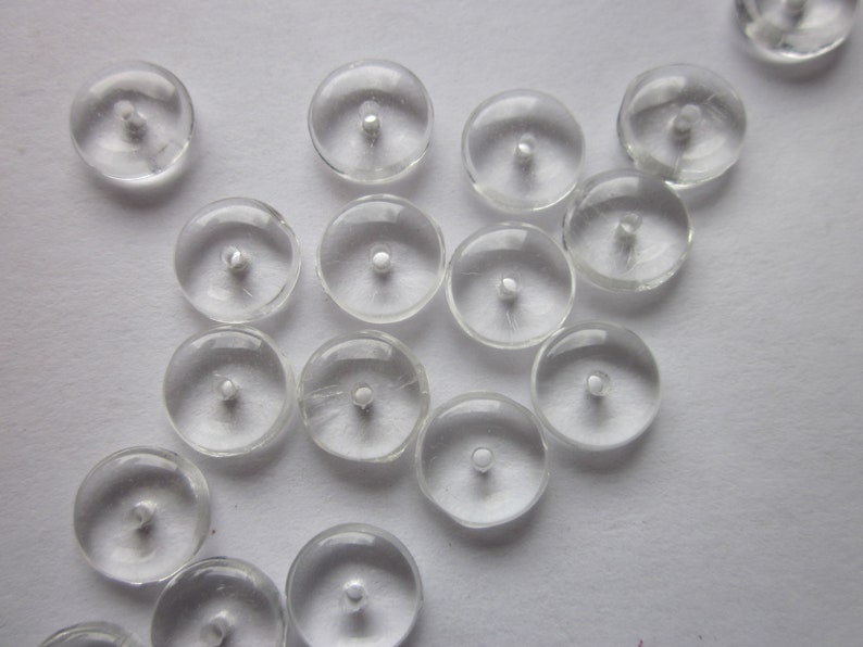 Clear Czech Pressed Glass Rondelle Beads 8x3mm 14 Beads