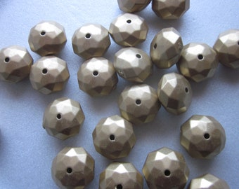 Gold Faceted Acrylic Beads 18mm 12 Beads