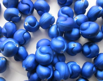 SALE - Royal Blue Rubberized Acrylic Beads 16mm 20 Beads