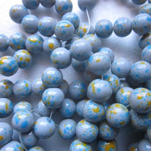 Gray Multi Color Round Glass Beads 8mm 20 Beads