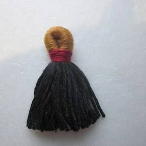 Black Brown Burgundy Cotton Tassel Pendants 38-40mm 2 Pendants