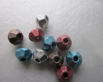 Lot de 8 perles acryliques toupies 12,5 x 10 mm