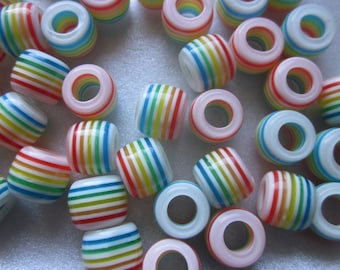 Regenbogen Resin Fass Perlen 11mm 12 Perlen