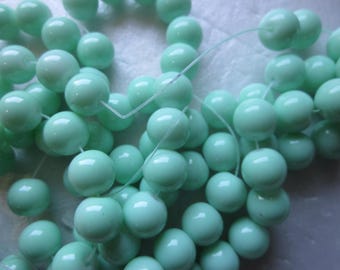 Cuentas redondas de cristal verde menta de 10 mm (20 unidades)