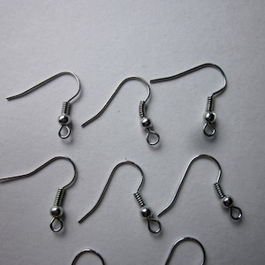 Iron Earring Hooks, Nickel Free, 18mm long 30 earring hooks