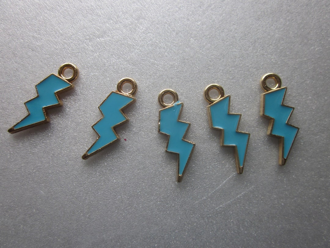 ブルーゴールド 稲妻 亜鉛合金 チャーム 21 x 8 mm 4 チャーム - Etsy 日本
