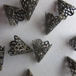 Bronze Iron Filigree Bead Caps 20mm 10 Bead Caps
